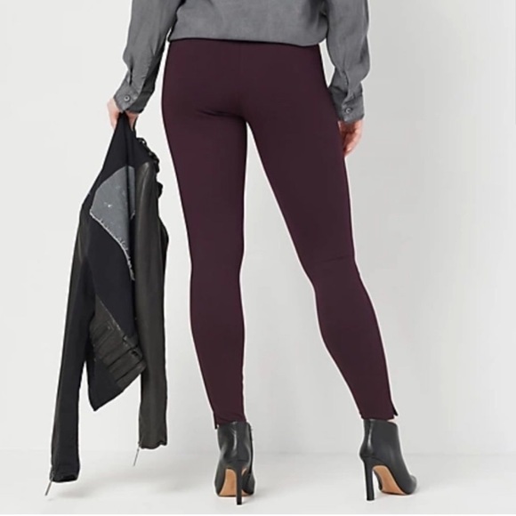 Spanx Ankle Length Ponte Hem Slit Leggings brandywine | size medium - Picture 8 of 10